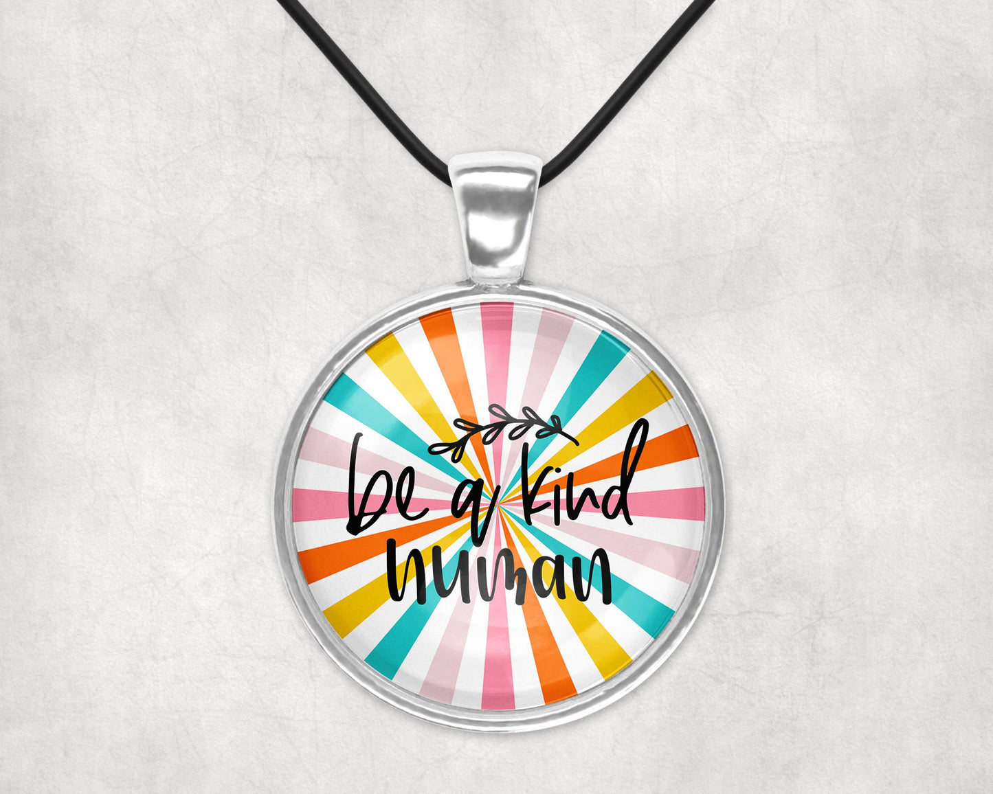 Be A Kind Human Mental Health Anxiety ADHD Depression Awareness Pendant Necklace Jewelry // Gifts for Her // Best Friend Gift // Keychain