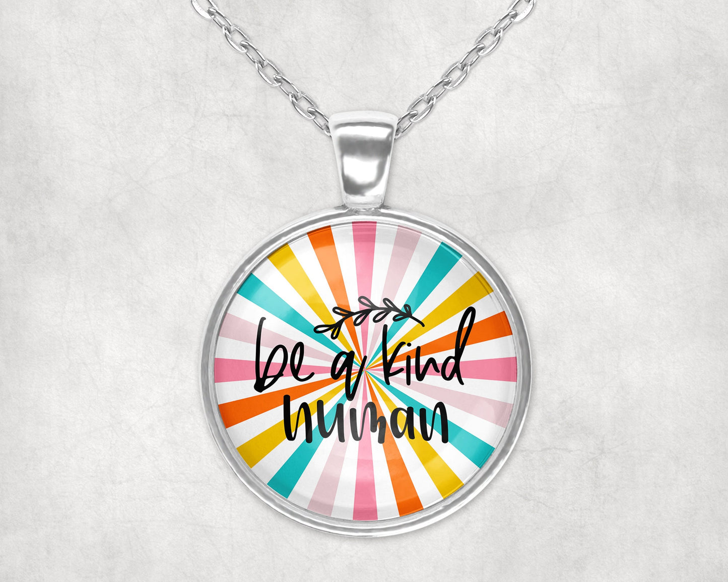 Be A Kind Human Mental Health Anxiety ADHD Depression Awareness Pendant Necklace Jewelry // Gifts for Her // Best Friend Gift // Keychain