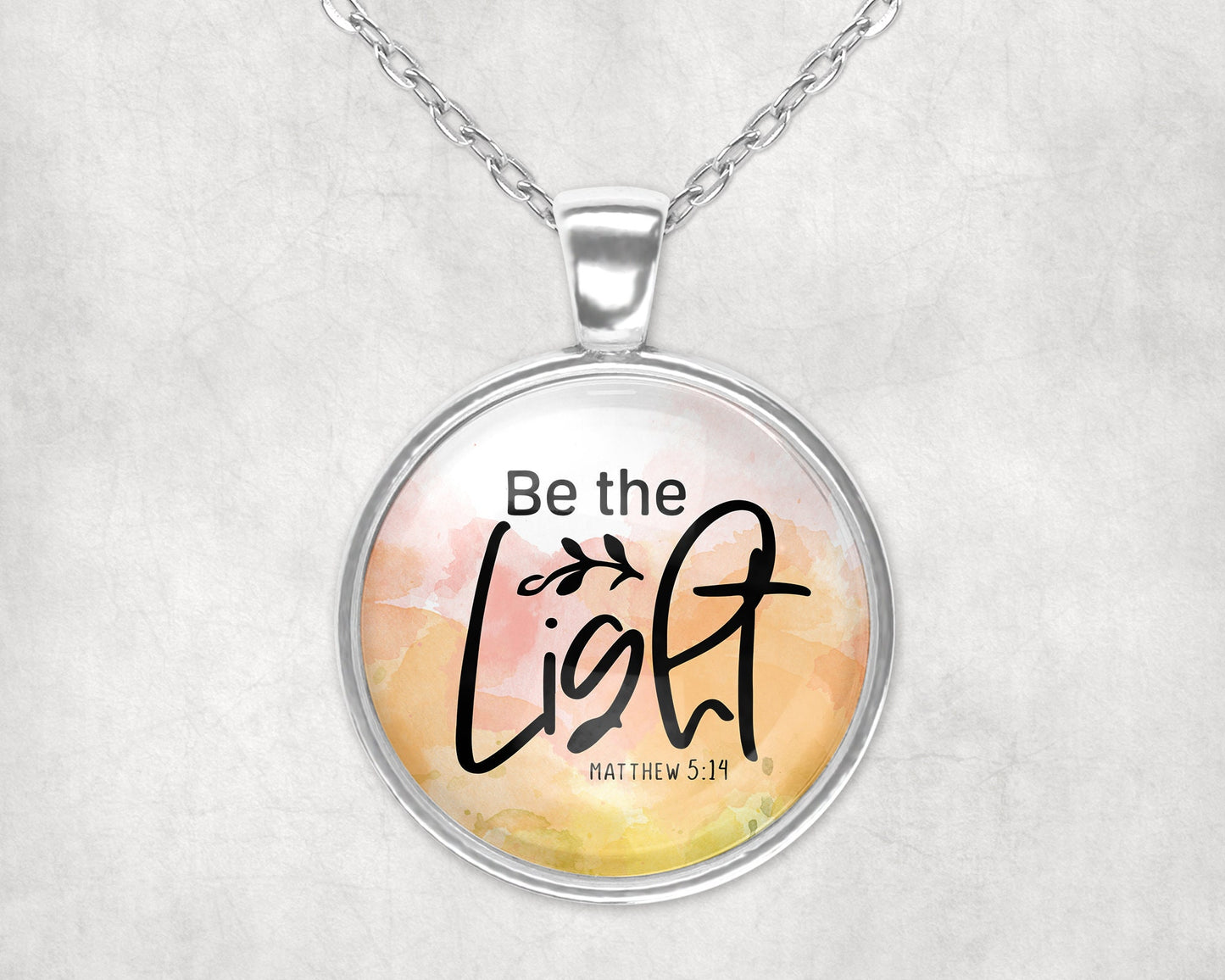Be The Light // Bible Verse Pendant Necklace Scripture Christian Jewelry // Gifts for Her // Best Friend Gift // Keychain