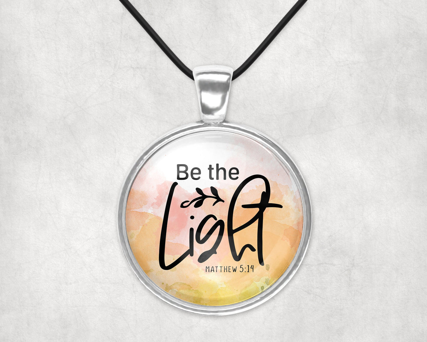 Be The Light // Bible Verse Pendant Necklace Scripture Christian Jewelry // Gifts for Her // Best Friend Gift // Keychain
