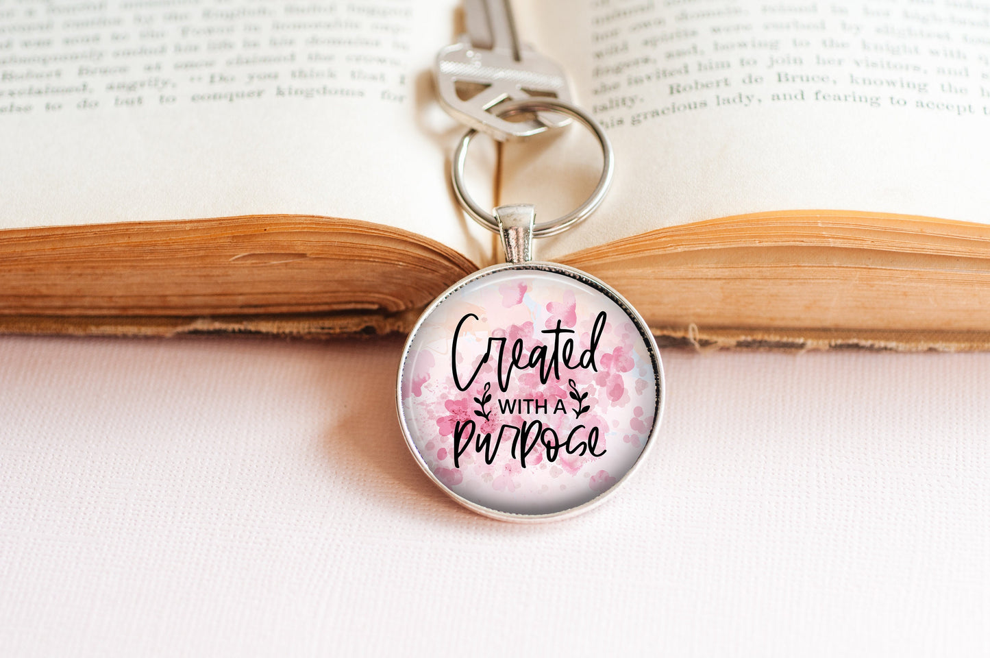 Created With A Purpose Mental Health Anxiety Awareness Pendant Necklace Christian Jewelry // Gifts for Her // Best Friend Gift // Keychain
