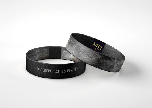 Imperfection Is Beauty Motivational Wristband Reversible Bracelet // Gifts for Her // Gifts for Him / Inspirational Gifts