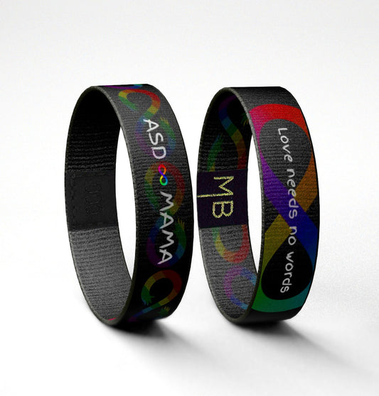 Autism ASD Mama Motivational Awareness Wristband Reversible Bracelet // Gifts for Her // Inspirational Gifts // Love Needs No Words