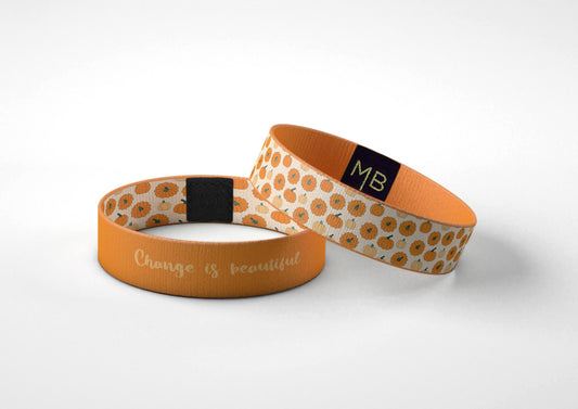 Change is beautiful Motivational Wristband Reversible Bracelet / pumpkin / fall bracelet / Gifts for Her / Inspirational Gifts