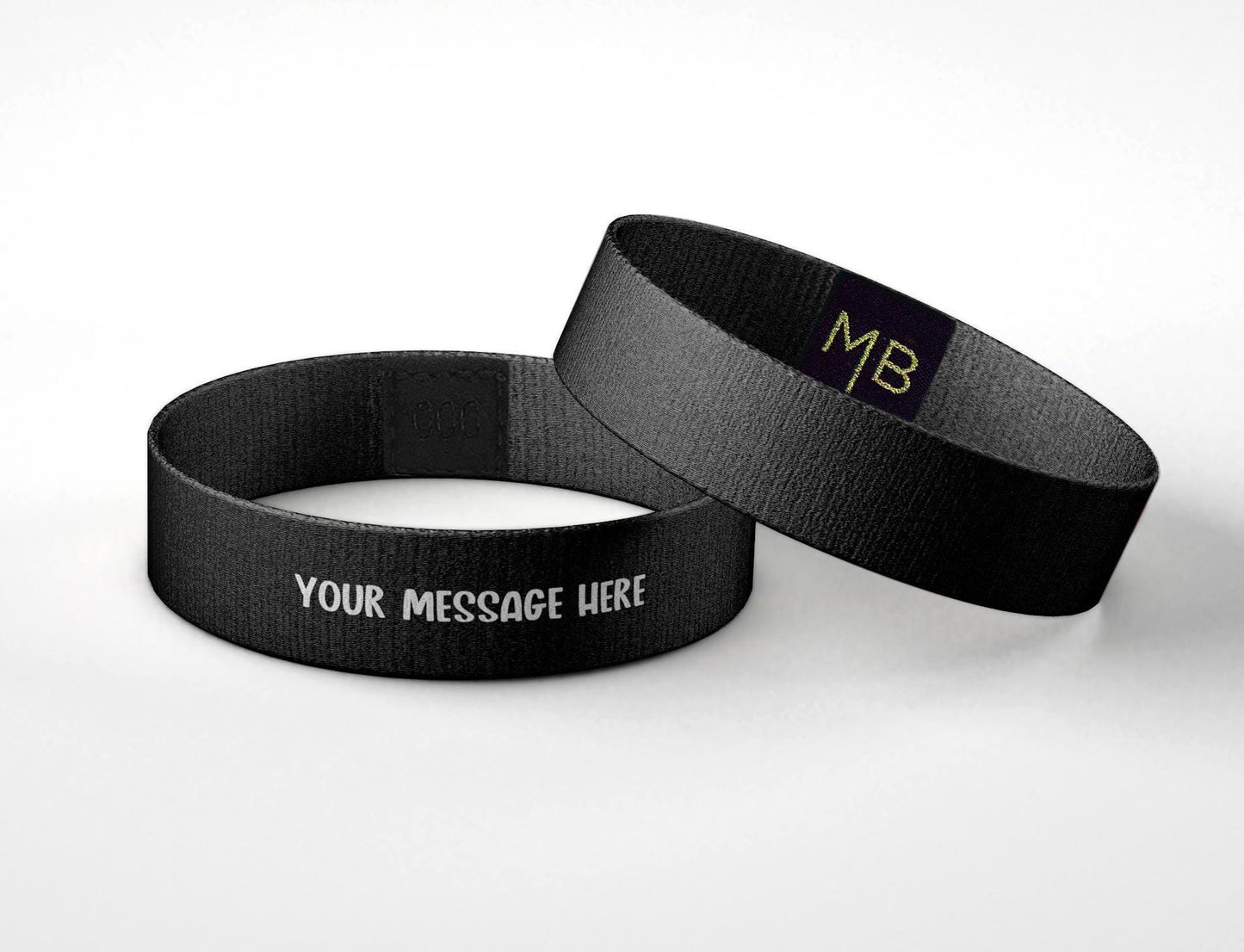 Customizable Solid Color Reversible Basic Word Design Quote Wristband Bracelet - Personalized pick your words and colors
