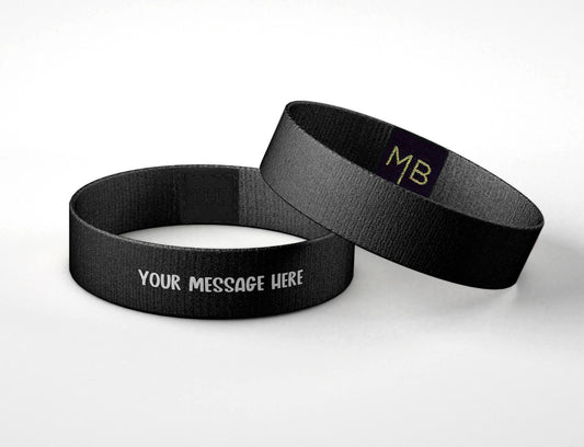 Customizable Solid Color Reversible Basic Word Design Quote Wristband Bracelet - Personalized pick your words and colors