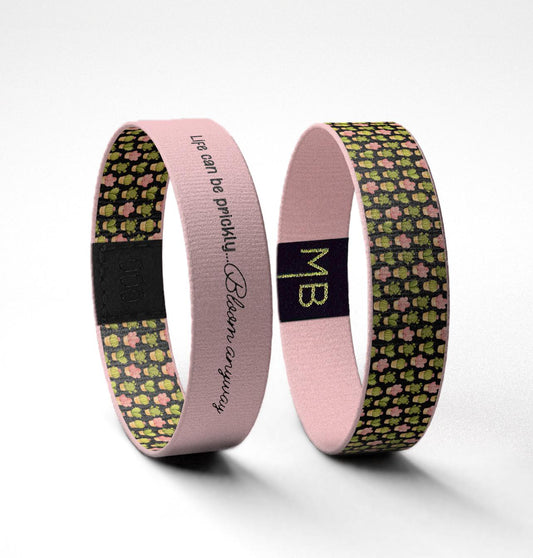 Life can be prickly Bloom anyway // Motivational Wristband Bracelet // Gifts for Her // Gifts for Him // Inspirational Gifts