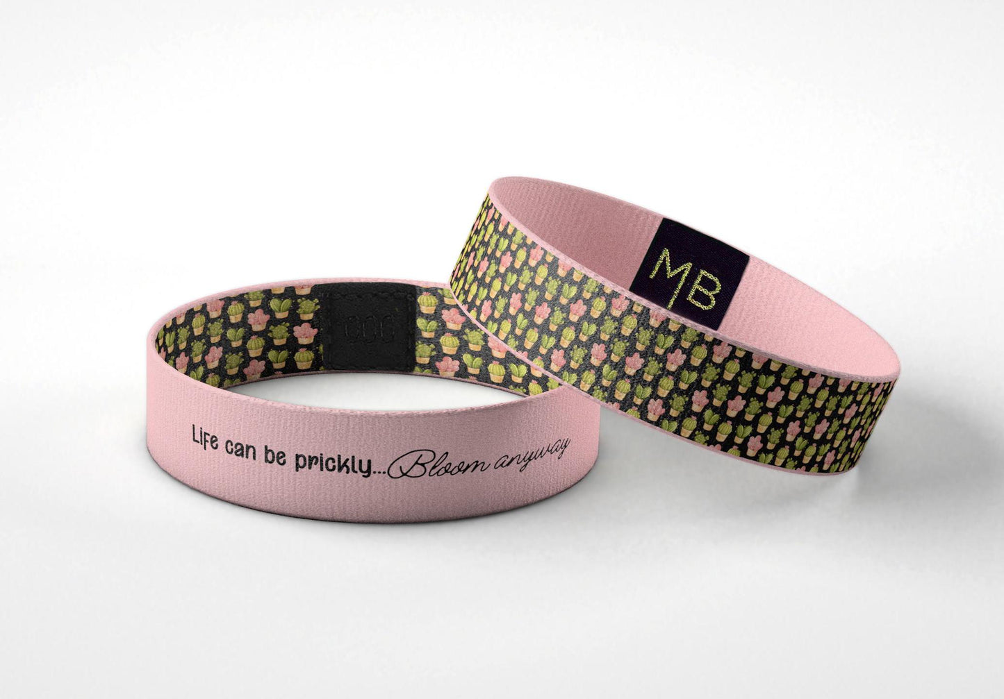 Life can be prickly Bloom anyway // Motivational Wristband Bracelet // Gifts for Her // Gifts for Him // Inspirational Gifts
