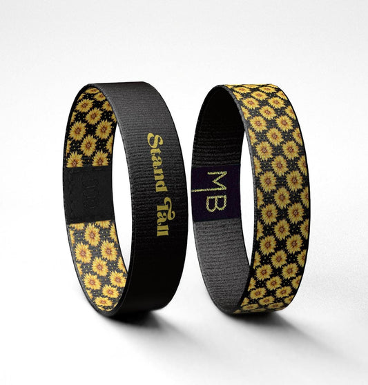 Stand tall sunflowers retro // Motivational Wristband Bracelet // Gifts for Her // Gifts for Him // Inspirational Gifts