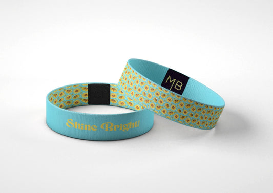 Shine Bright sunflower wristband // Motivational Wristband Bracelet // Gifts for Her // Gifts for Him // Inspirational Gifts