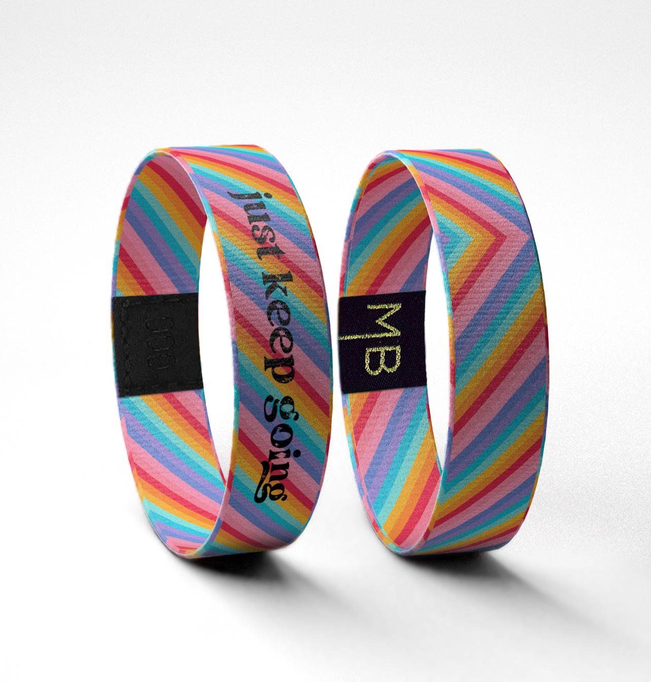 Just Keep Going Motivational Inspirational Wristband | Mental Health Awareness Bracelet | Inspirational Gift | Reversible Elastic Wrist Band