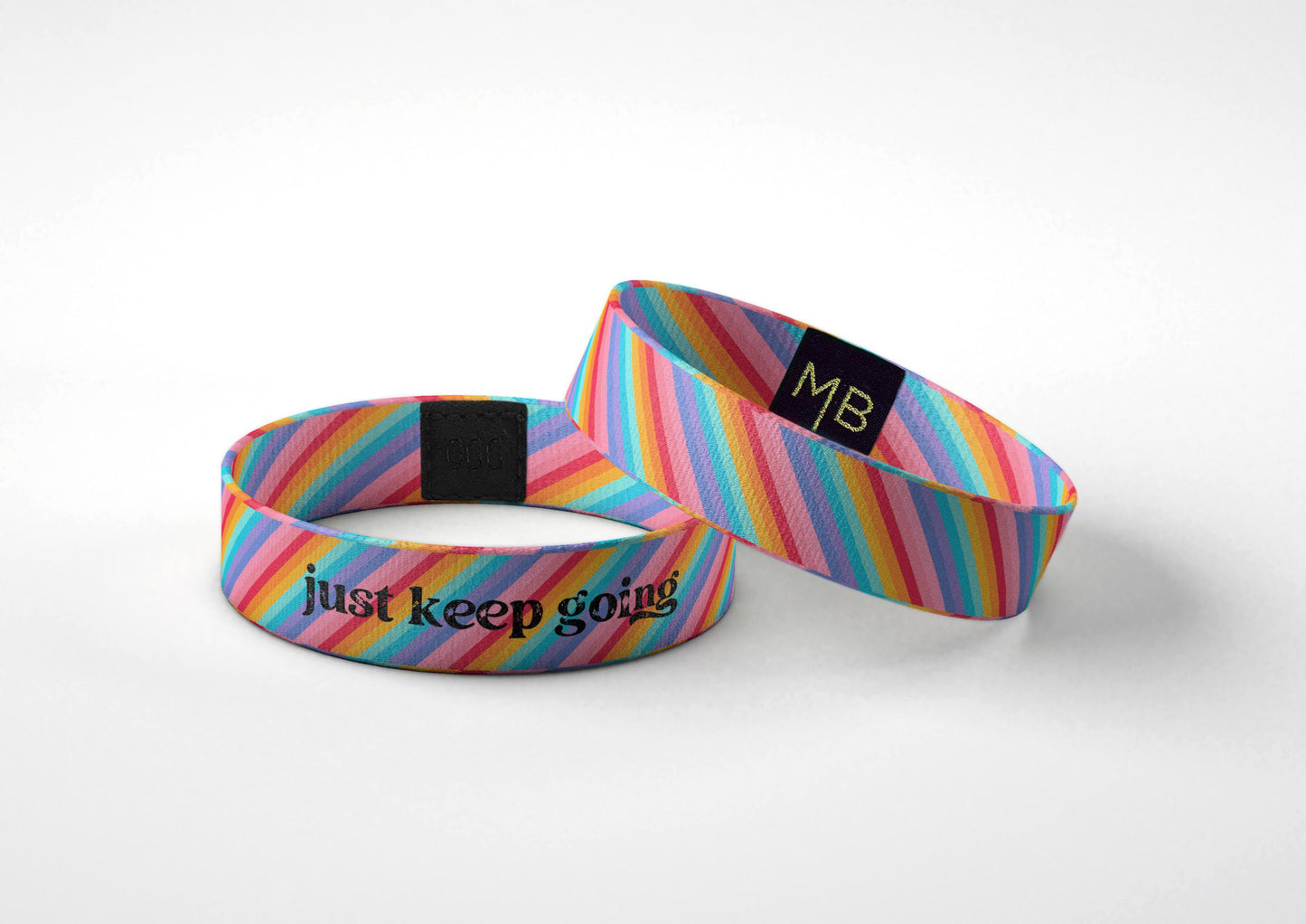 Just Keep Going Motivational Inspirational Wristband | Mental Health Awareness Bracelet | Inspirational Gift | Reversible Elastic Wrist Band