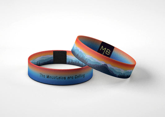 The Mountains are Calling reversible wristband / Smoky Mountains National Park / Smokey Mts. bracelet / Gift for Him / Gift for Her