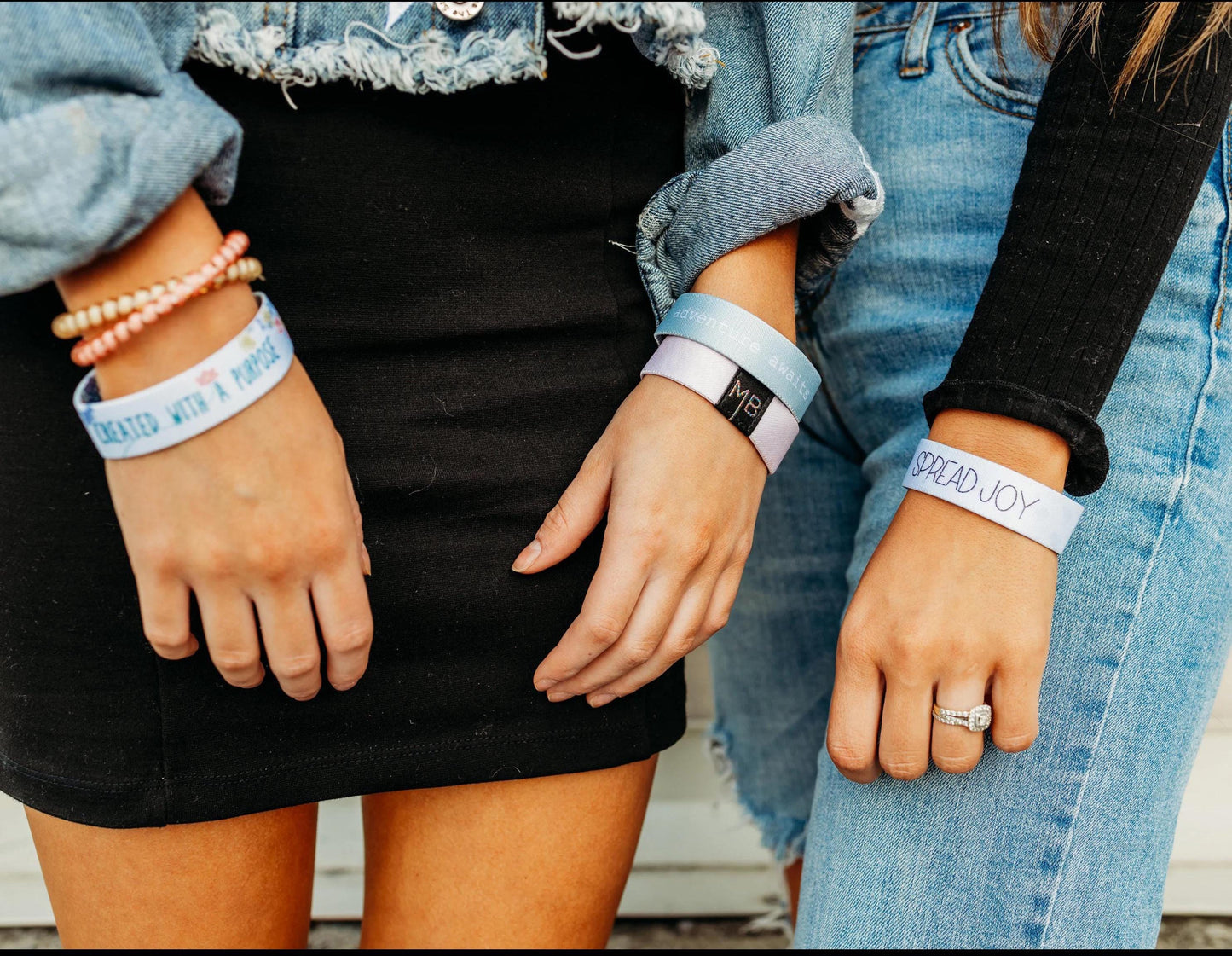 Custom Personalized text only on solid color reversible Fabric Elastic Wristband Bracelet / Customized text design 2 sides / Inspired by you