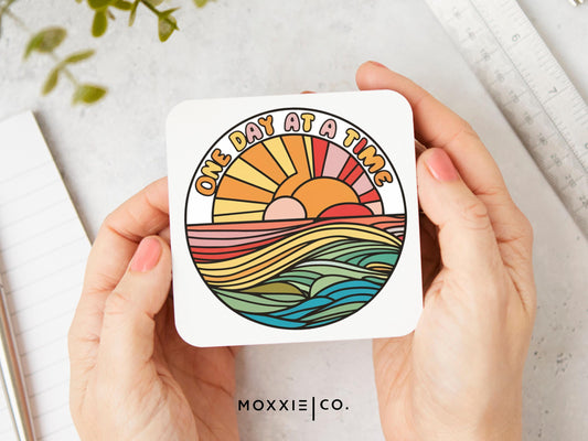 One Day at a Time Motivational Magnet | Inspirational Gift for Hope & Calm - Moxxie Co.