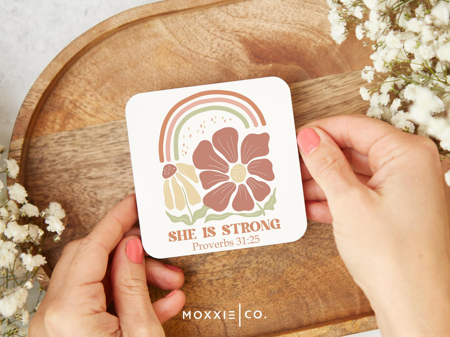 She is Strong Proverbs 31:25 Motivational Magnet | Bible Verse Inspirational Gift for Women - Moxxie Co.