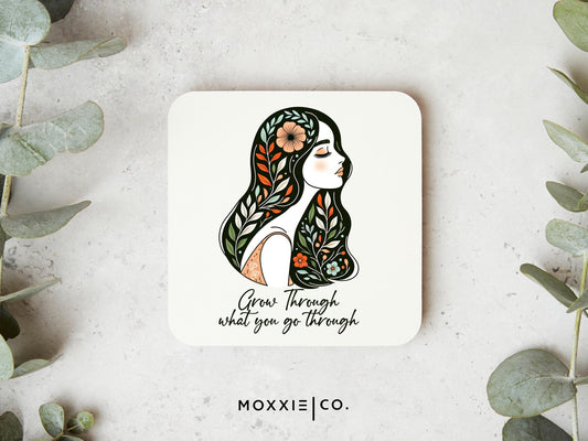 Grow Through What You Go Through Boho Motivational Magnet | Inspirational Gift - Moxxie Co.