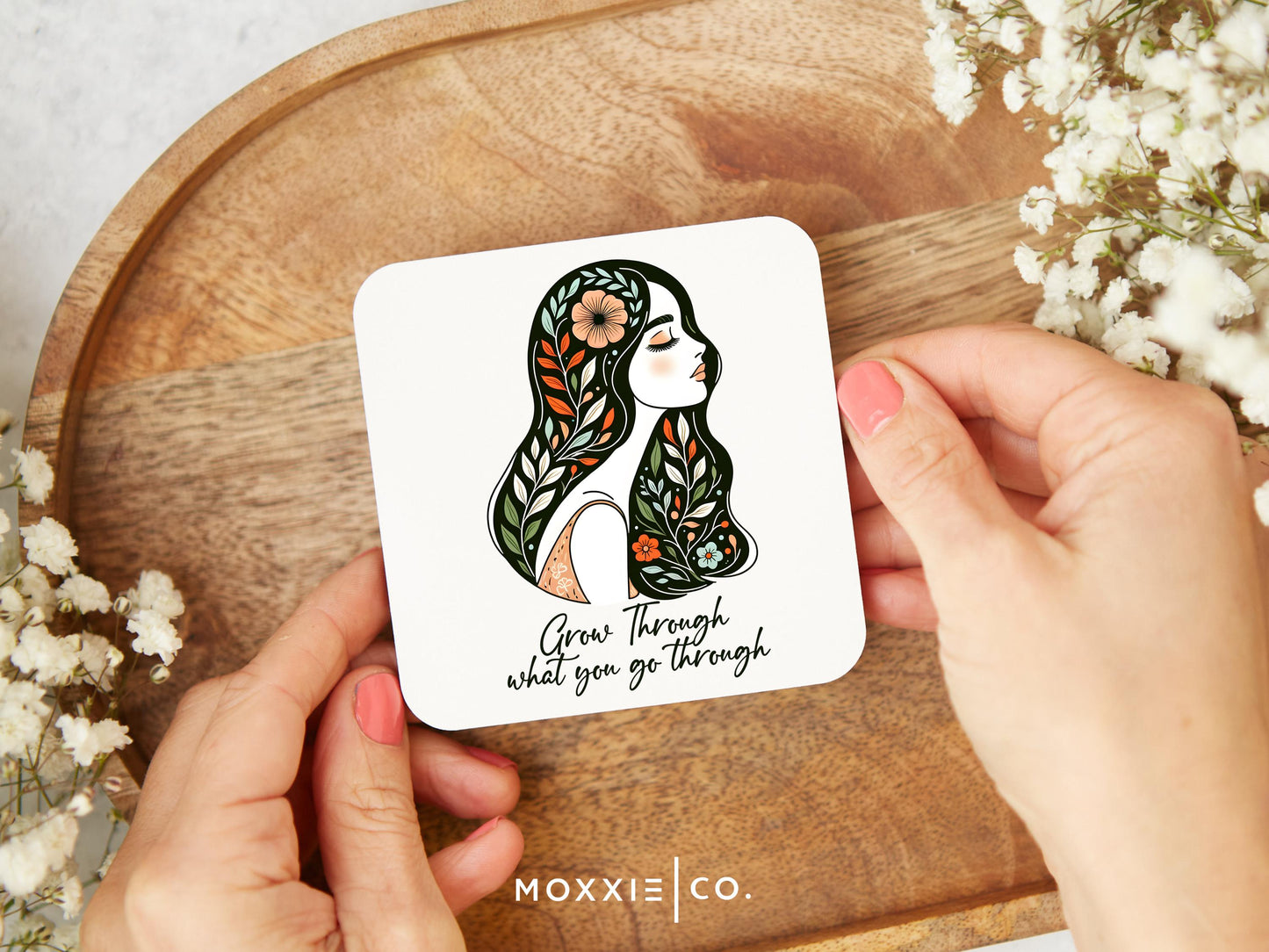 Grow Through What You Go Through Boho Motivational Magnet | Inspirational Gift - Moxxie Co.