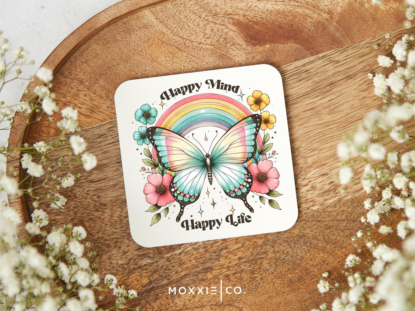 Happy Mind Happy Life Motivational Magnet | Inspirational Gift - Moxxie Co.