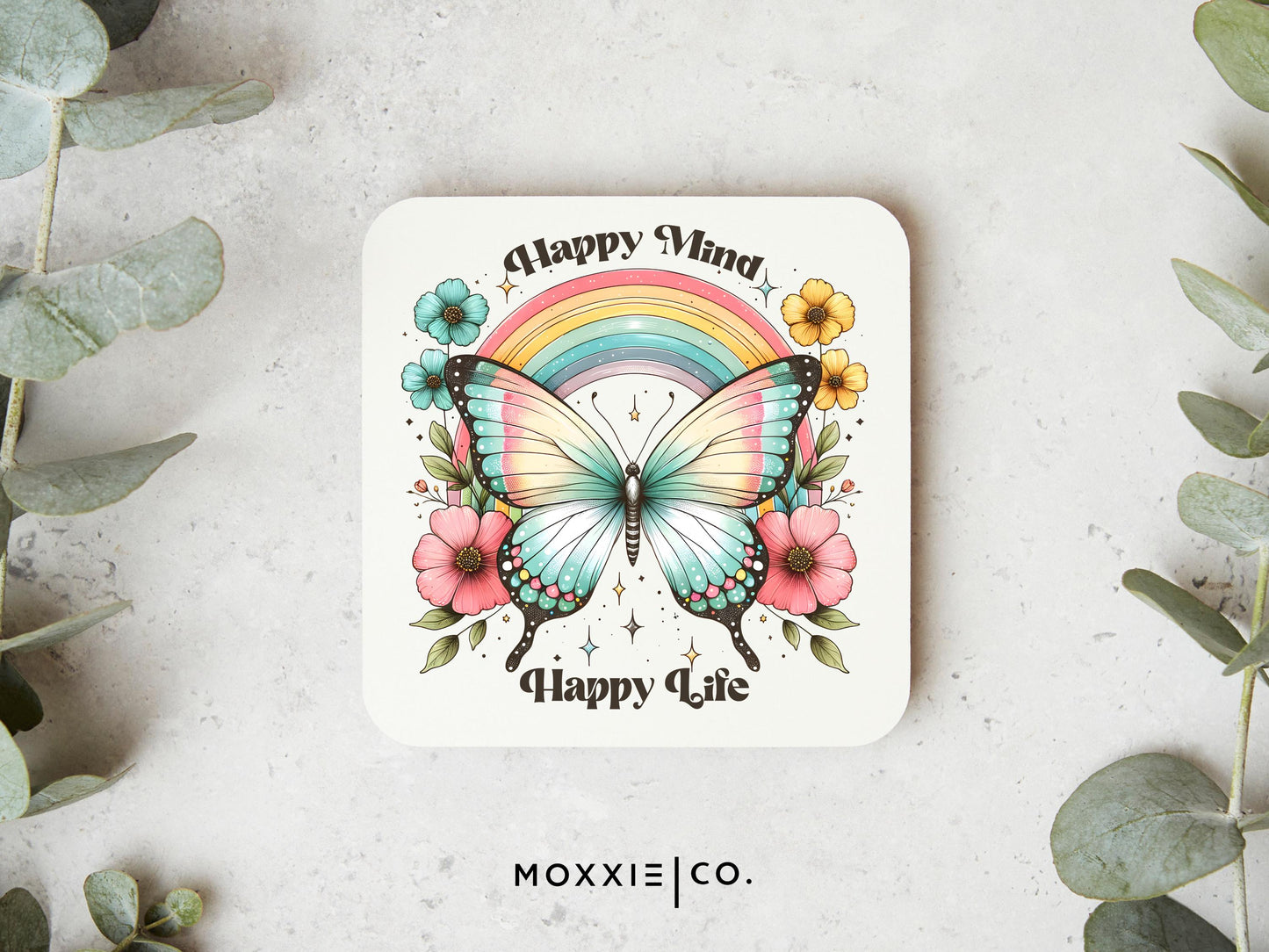 Happy Mind Happy Life Motivational Magnet | Inspirational Gift - Moxxie Co.