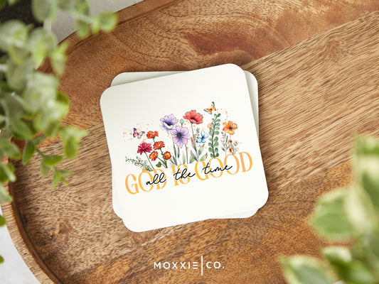 God is Good All the Time Christian Floral Motivational Magnet | Inspirational Gift - Moxxie Co.