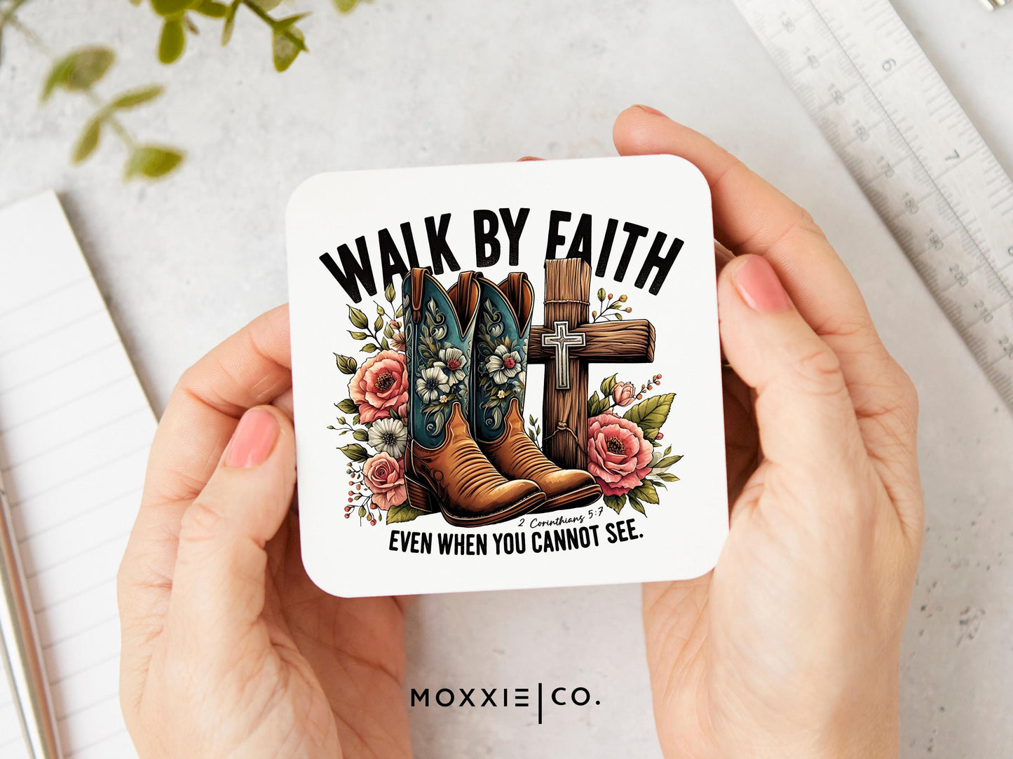 Walk By Faith Christian Bible Verse Quote Motivational Magnet | Inspirational Gift - Moxxie Co.