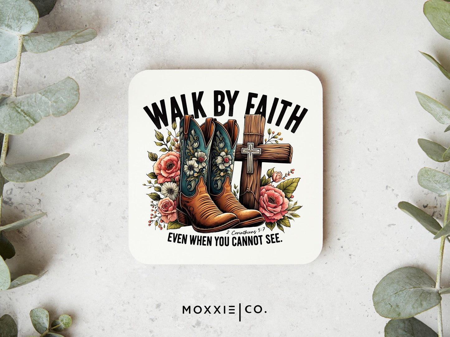 Walk By Faith Christian Bible Verse Quote Motivational Magnet | Inspirational Gift - Moxxie Co.