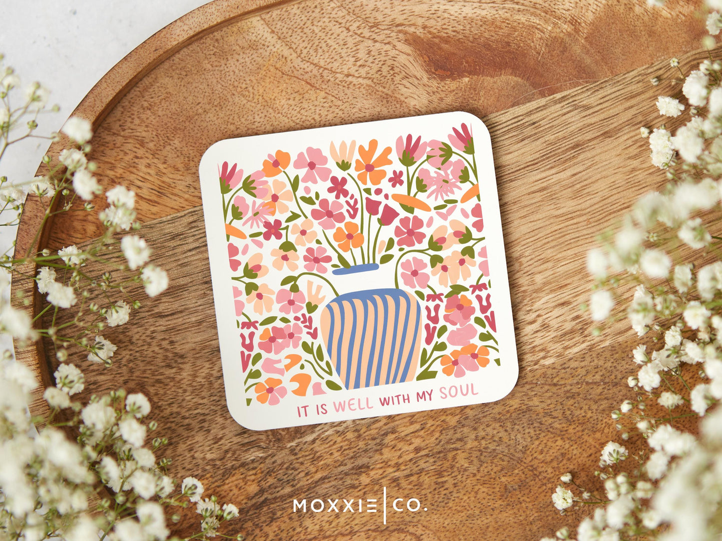 It Is Well With My Soul Floral Bible Verse Quote Motivational Magnet | Inspirational Gift - Moxxie Co.
