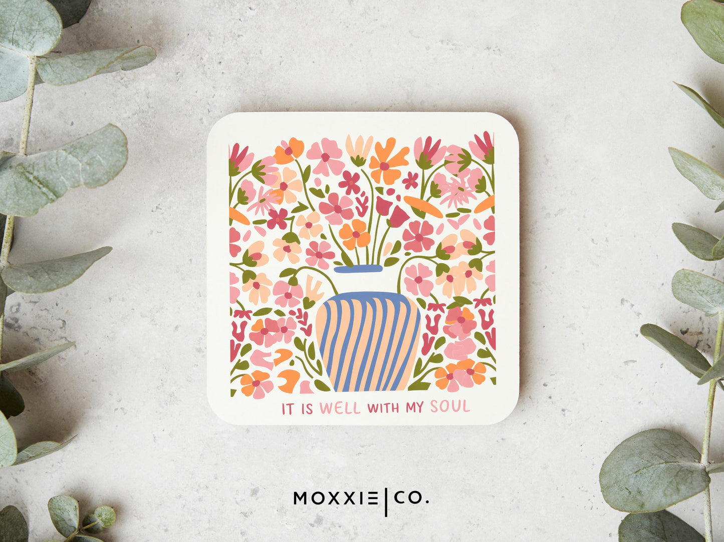 It Is Well With My Soul Floral Bible Verse Quote Motivational Magnet | Inspirational Gift - Moxxie Co.