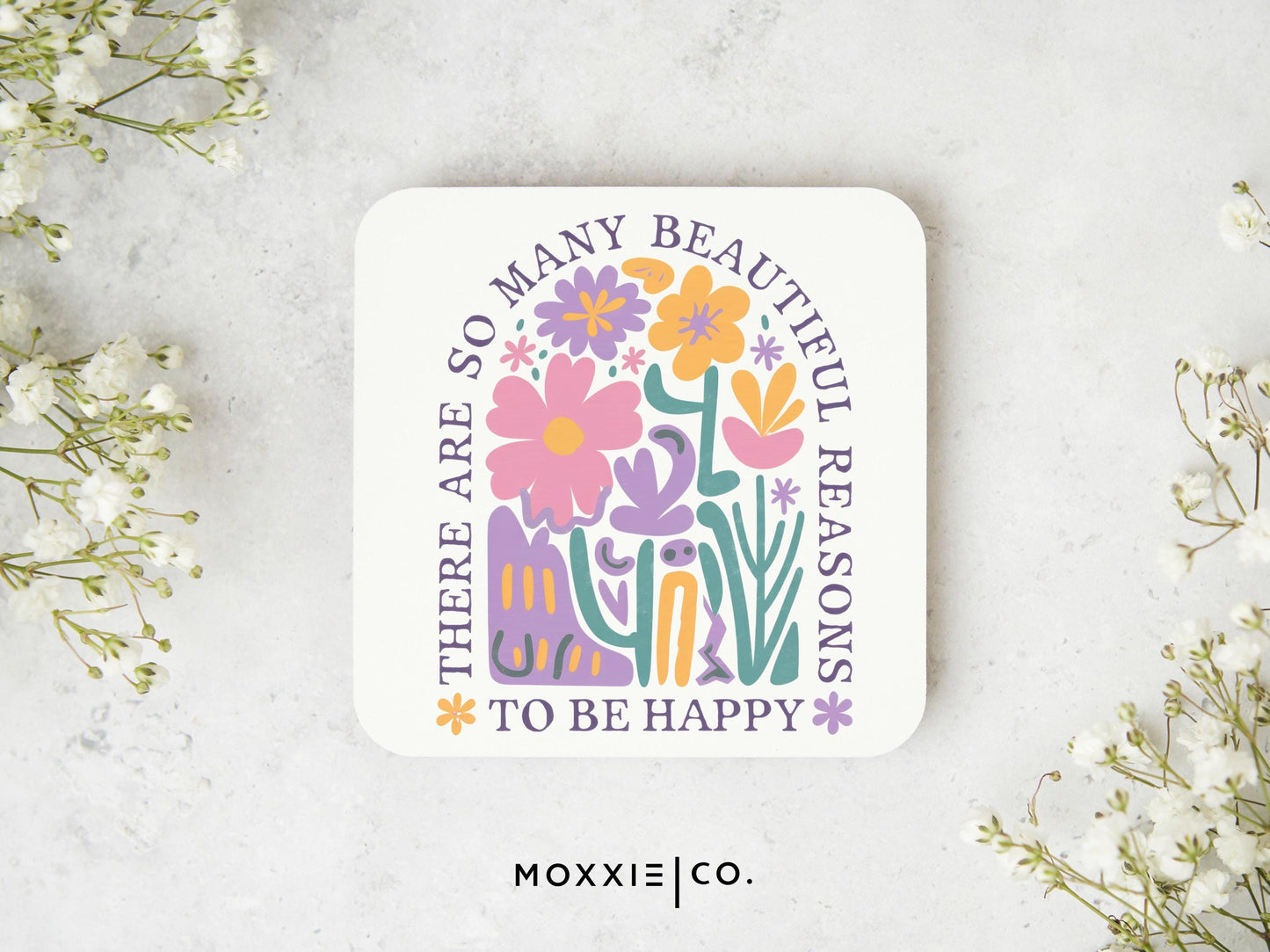 There are so many Beautiful Reasons to be Happy Floral Pastel Bible Verse Quote Motivational Magnet | Inspirational Gift - Moxxie Co.