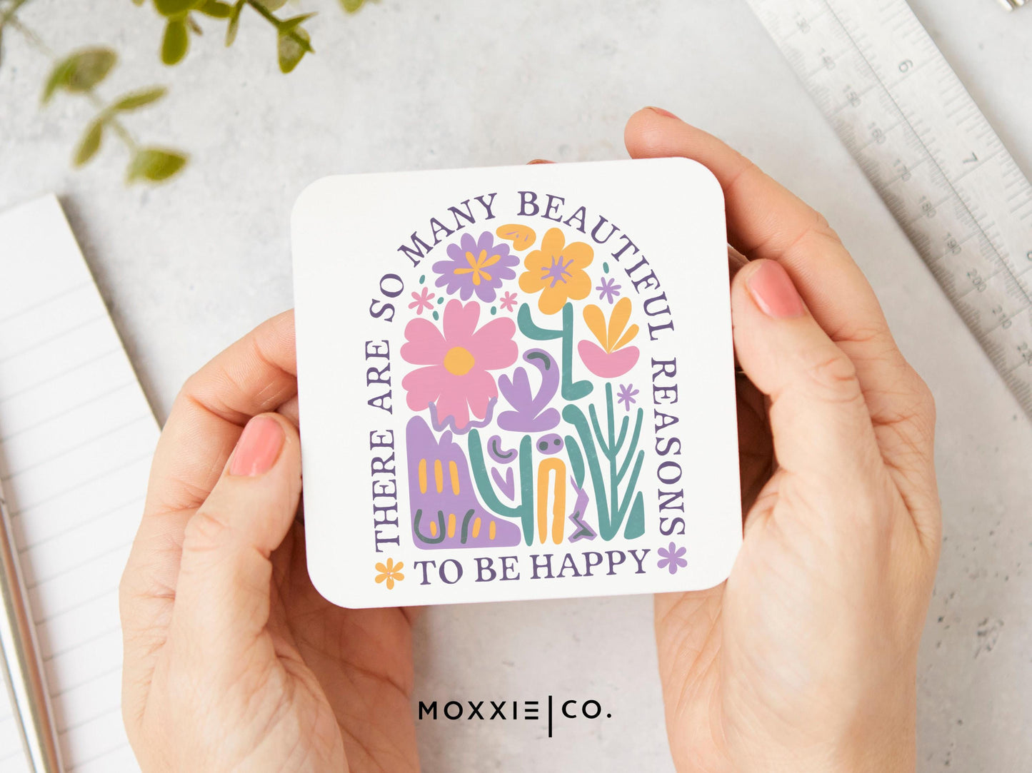 There are so many Beautiful Reasons to be Happy Floral Pastel Bible Verse Quote Motivational Magnet | Inspirational Gift - Moxxie Co.