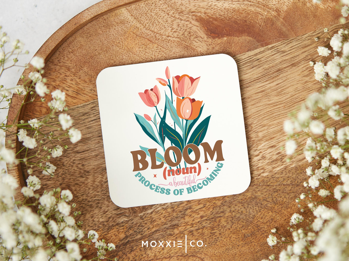 Bloom: A Beautiful Process of Becoming Floral Pastel Bible Verse Christian Quote Motivational Magnet | Inspirational Gift - Moxxie Co.