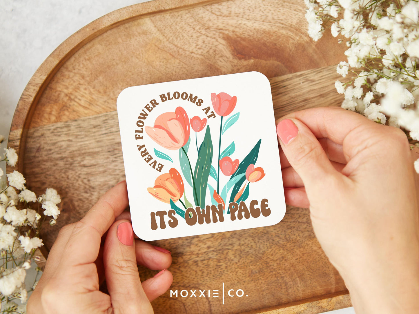 Every Flower Blooms at it's Own Pace Floral Bible Verse Christian Quote Motivational Magnet | Inspirational Gift - Moxxie Co.