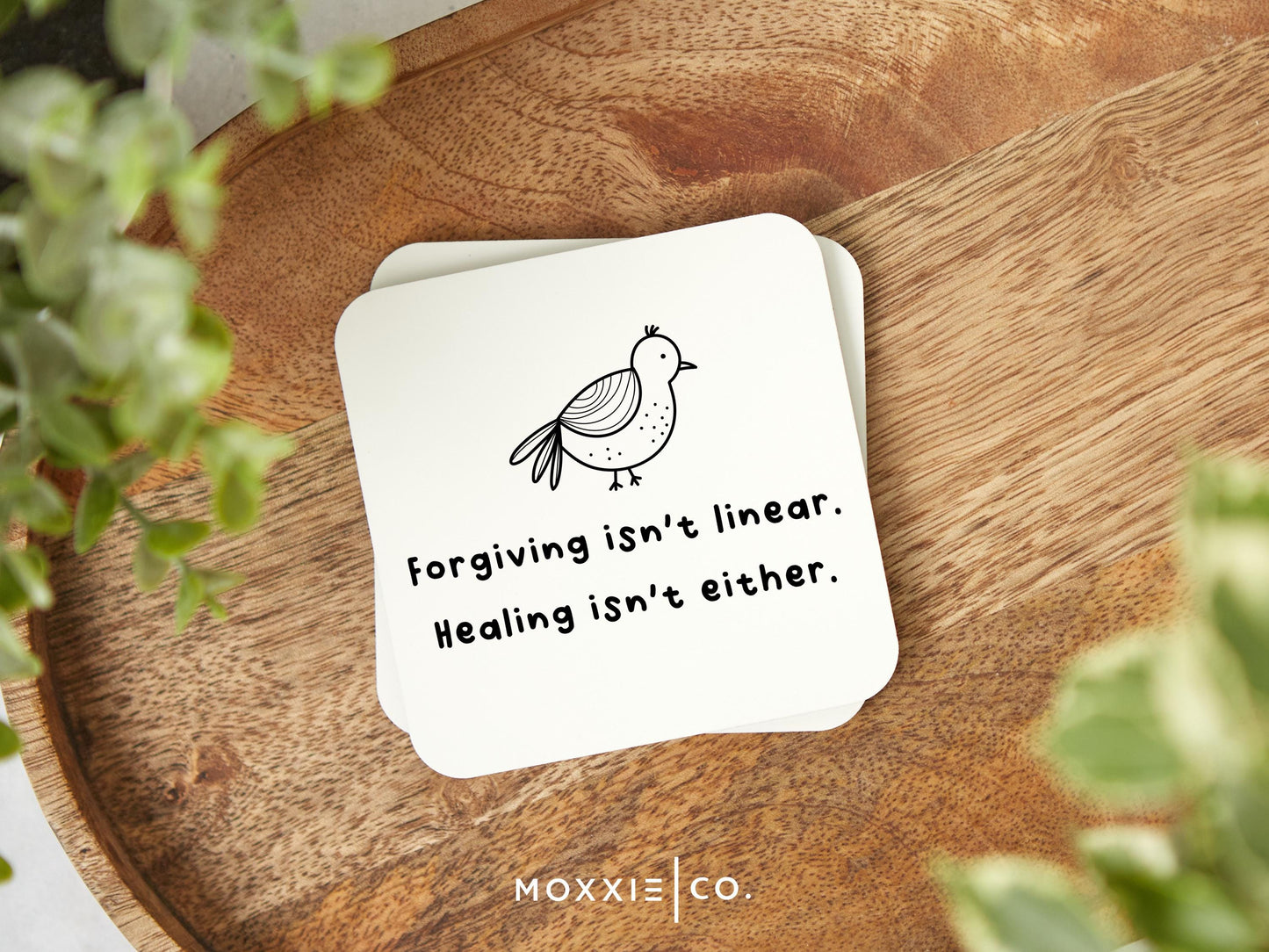 Forgiving Isnt Linear. Healing Isnt Either. Minimalist Motivational Magnet | Encouraging Gift - Moxxie Co.
