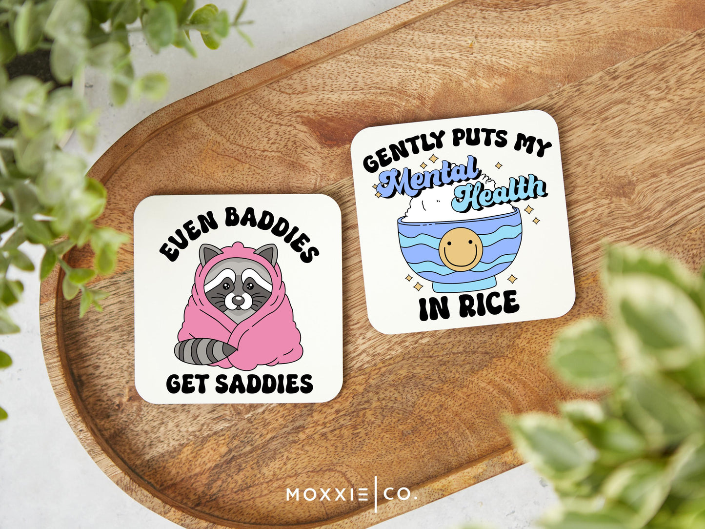Even Baddies Get Saddies" Raccoon Magnet | Funny Motivational Gift | Mental Health Awareness - Moxxie Co.