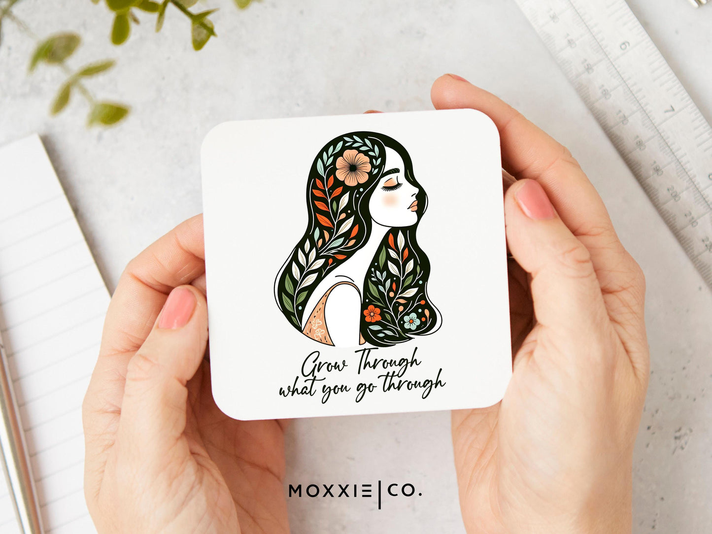 Grow Through What You Go Through Boho Motivational Magnet | Inspirational Gift - Moxxie Co.