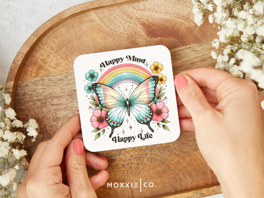 Happy Mind Happy Life Motivational Magnet | Inspirational Gift - Moxxie Co.