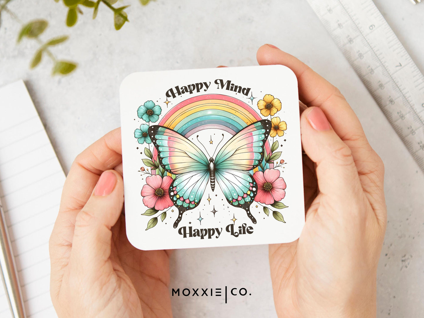 Happy Mind Happy Life Motivational Magnet | Inspirational Gift - Moxxie Co.