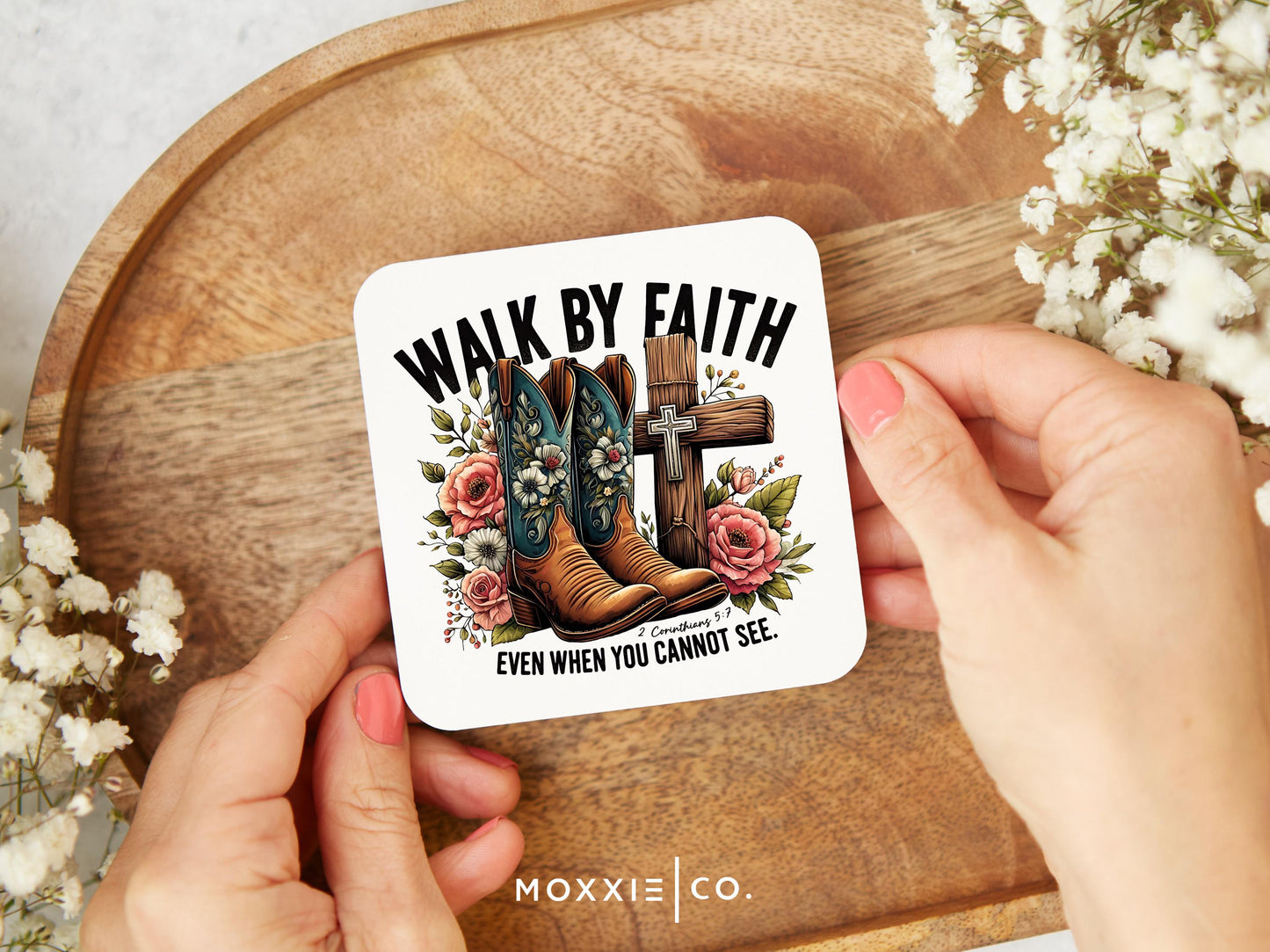 Walk By Faith Christian Bible Verse Quote Motivational Magnet | Inspirational Gift - Moxxie Co.