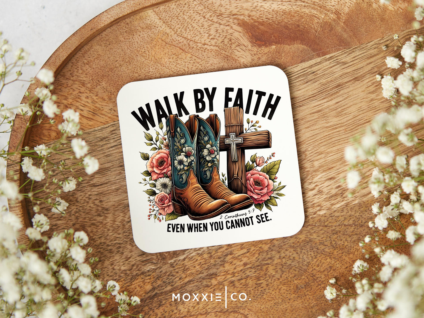 Walk By Faith Christian Bible Verse Quote Motivational Magnet | Inspirational Gift - Moxxie Co.