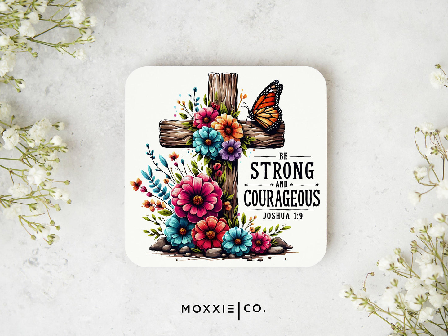 Be Strong And Courageous Joshua 1:9 Bible Verse Quote Motivational Magnet | Inspirational Gift - Moxxie Co.