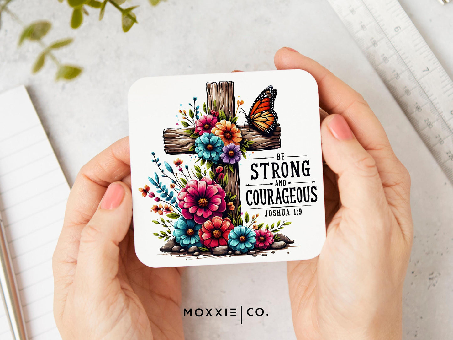 Be Strong And Courageous Joshua 1:9 Bible Verse Quote Motivational Magnet | Inspirational Gift - Moxxie Co.