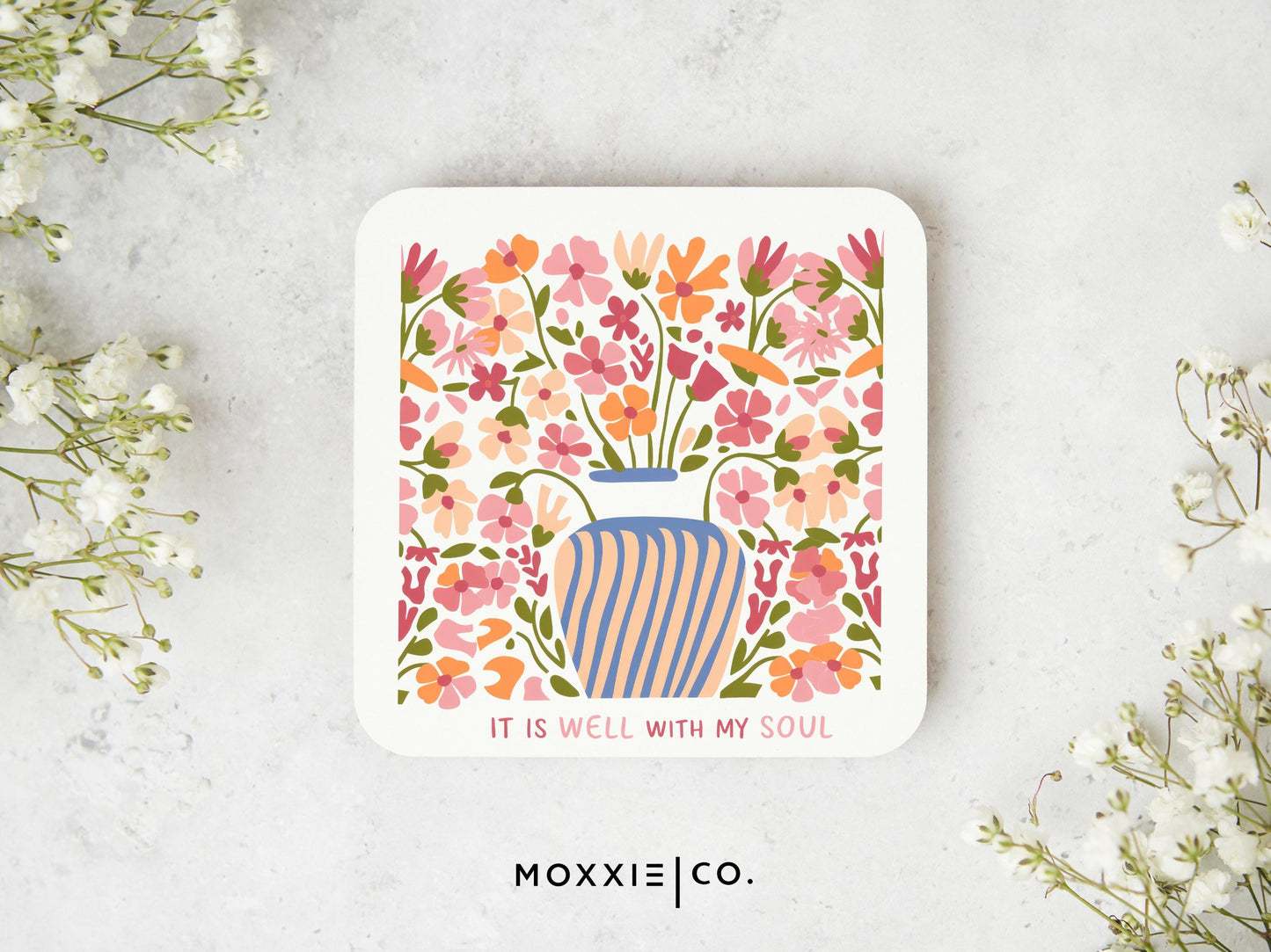 It Is Well With My Soul Floral Bible Verse Quote Motivational Magnet | Inspirational Gift - Moxxie Co.