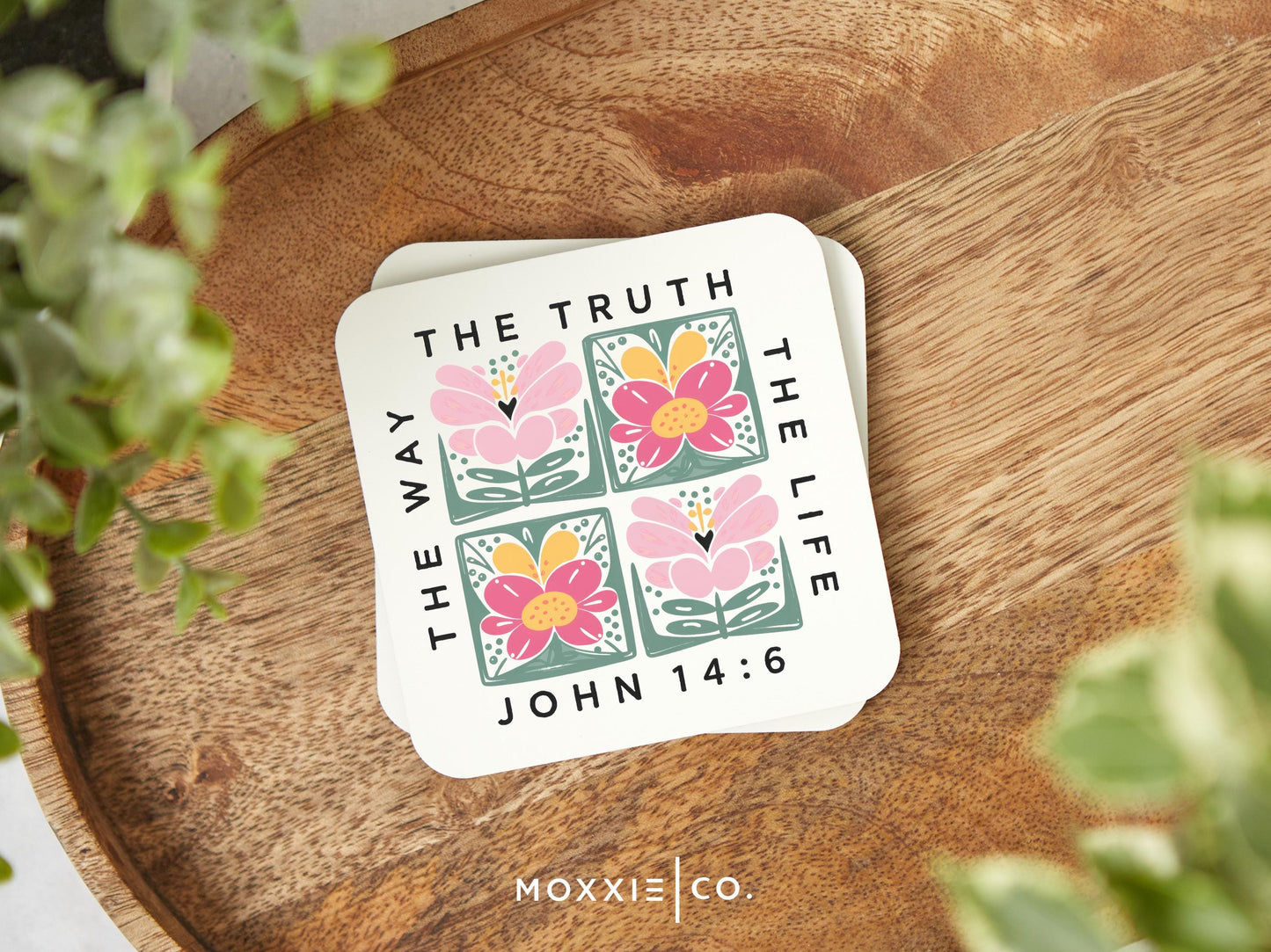 John 14:6  The Way The Truth The Life Floral Pastel Bible Verse Christian Quote Motivational Magnet | Inspirational Gift - Moxxie Co.
