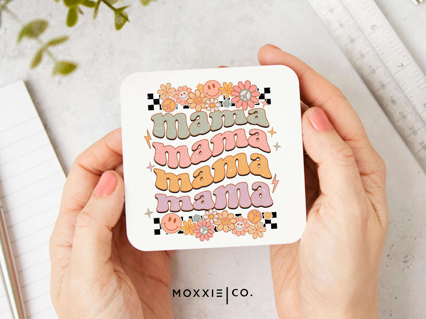 Retro Vintage Mama Floral Flower Power Mother's Day Gift Motivational Magnet | Inspirational Gift - Moxxie Co.