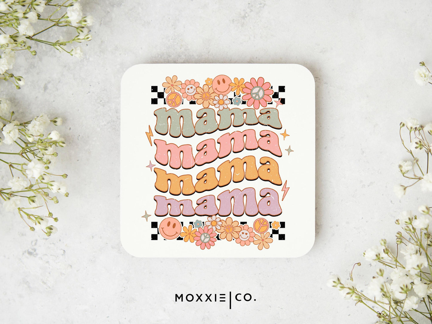 Retro Vintage Mama Floral Flower Power Mother's Day Gift Motivational Magnet | Inspirational Gift - Moxxie Co.