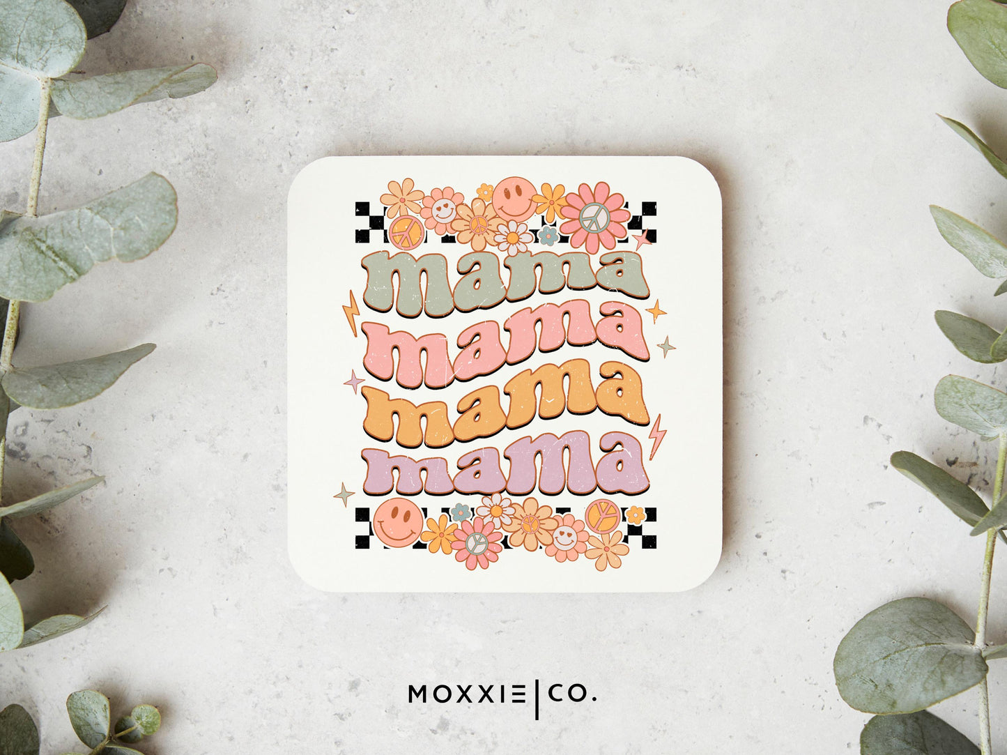 Retro Vintage Mama Floral Flower Power Mother's Day Gift Motivational Magnet | Inspirational Gift - Moxxie Co.