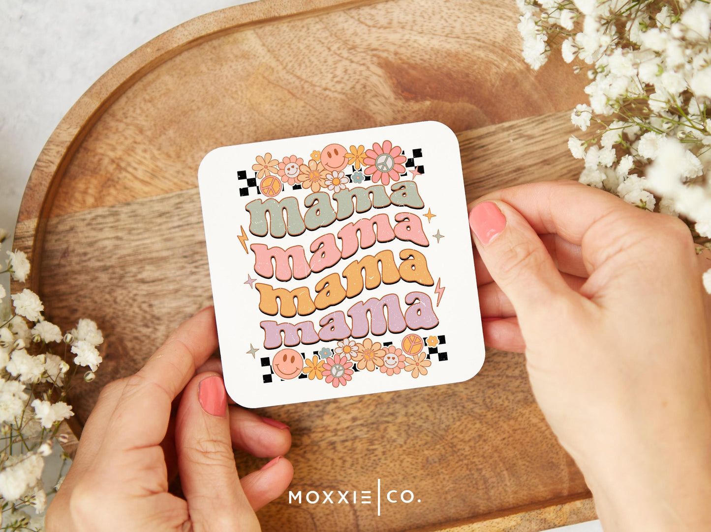 Retro Vintage Mama Floral Flower Power Mother's Day Gift Motivational Magnet | Inspirational Gift - Moxxie Co.