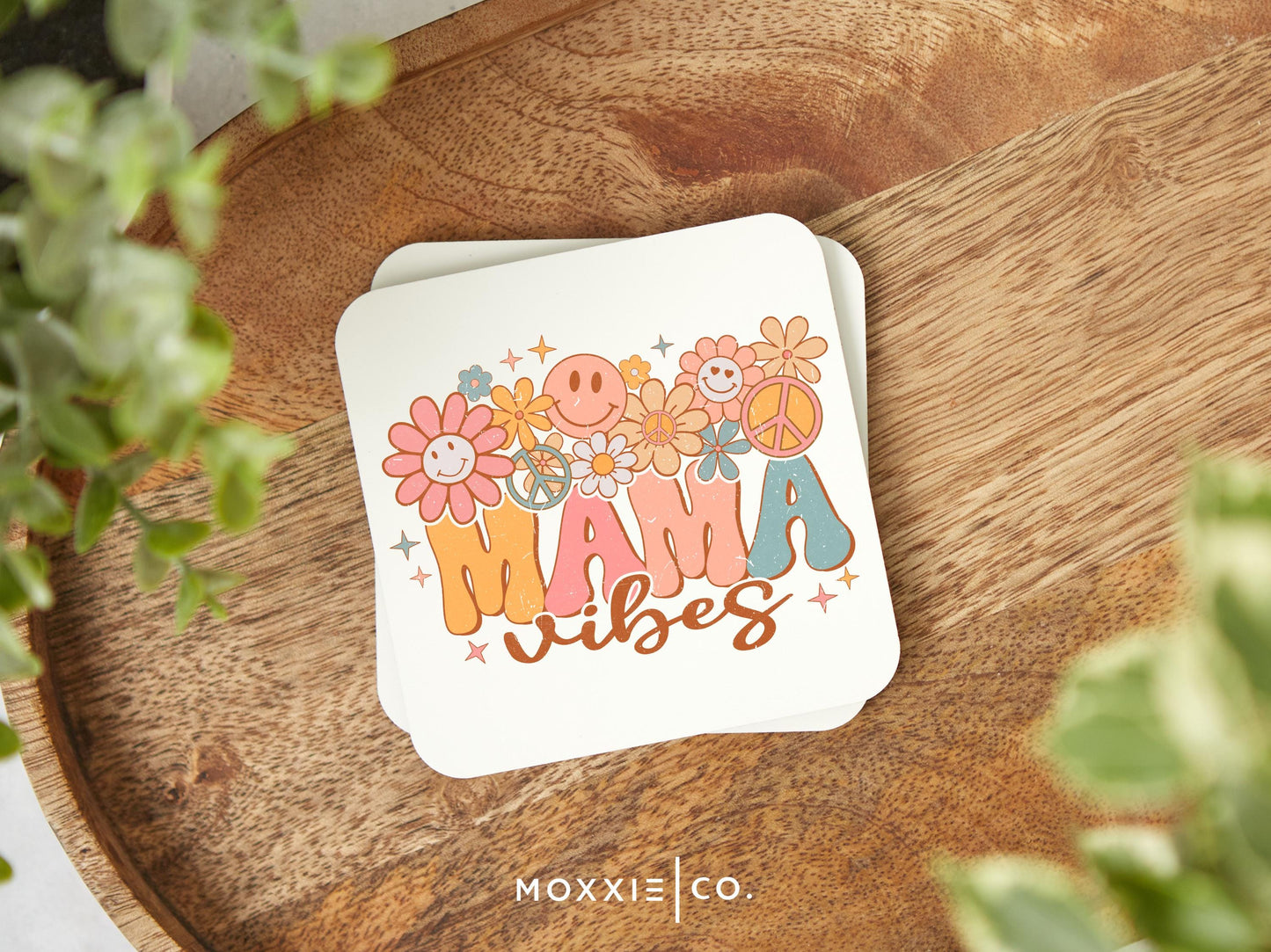 Retro Vintage Mama Vibes Floral Flower Power Mother's Day Gift Motivational Magnet | Inspirational Gift - Moxxie Co.