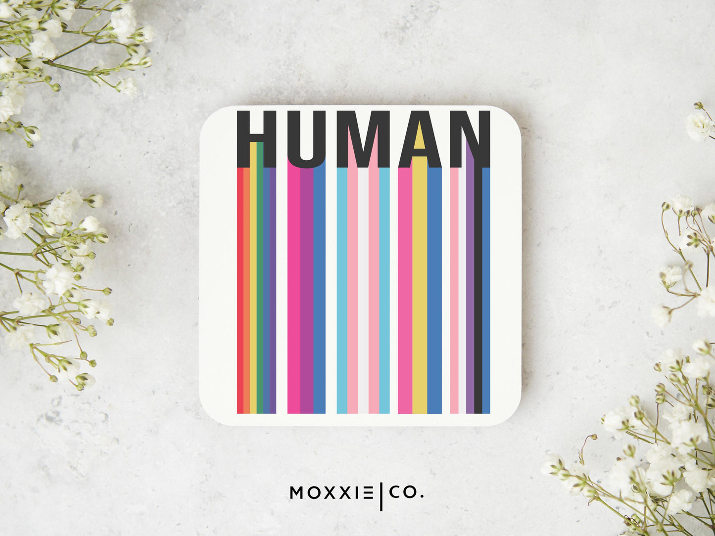 HUMAN Inclusive Ally LGBTQ Motivational Magnet | Inspirational Gift - Moxxie Co.